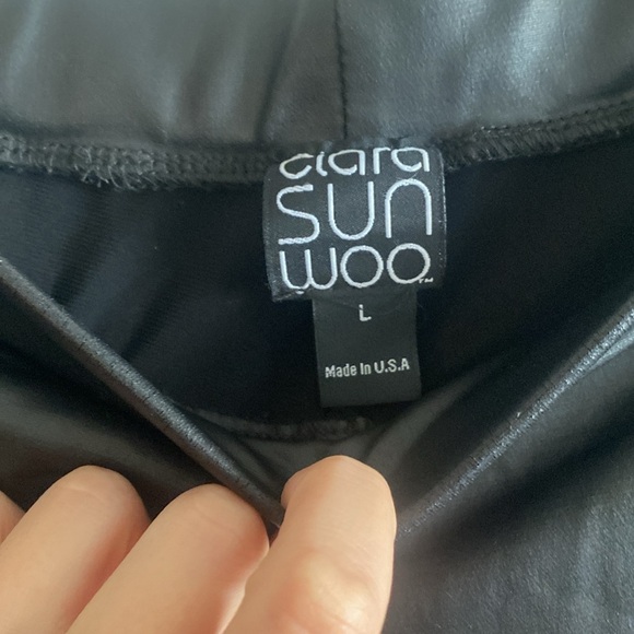 Clara Sunwoo Liquid Leather™ Sheen Two-Tone Legging - Black - Picture 9 of 13